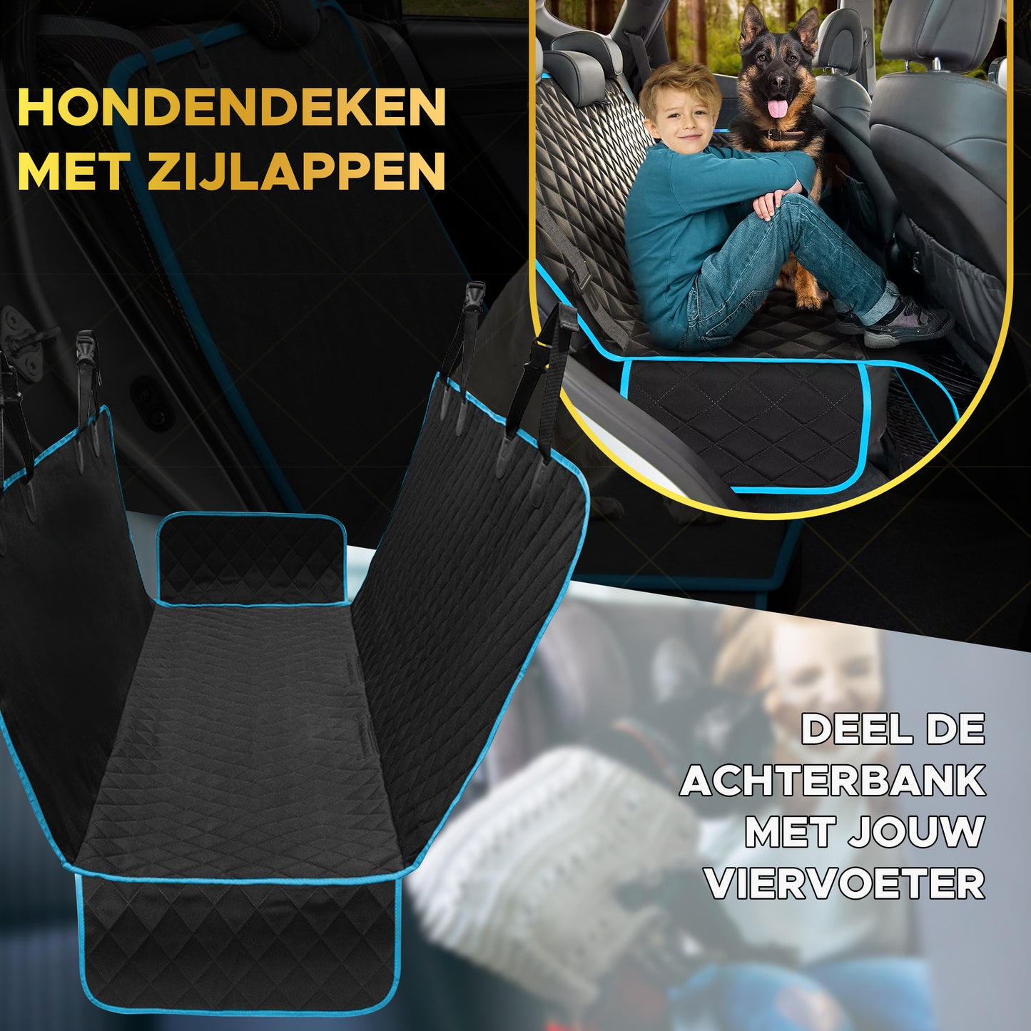 Toivo Hondendeken Auto Achterbank en Kofferbak - 136x148 CM - One Size Fits All - Incl. Opbergtas en Hondengordel -