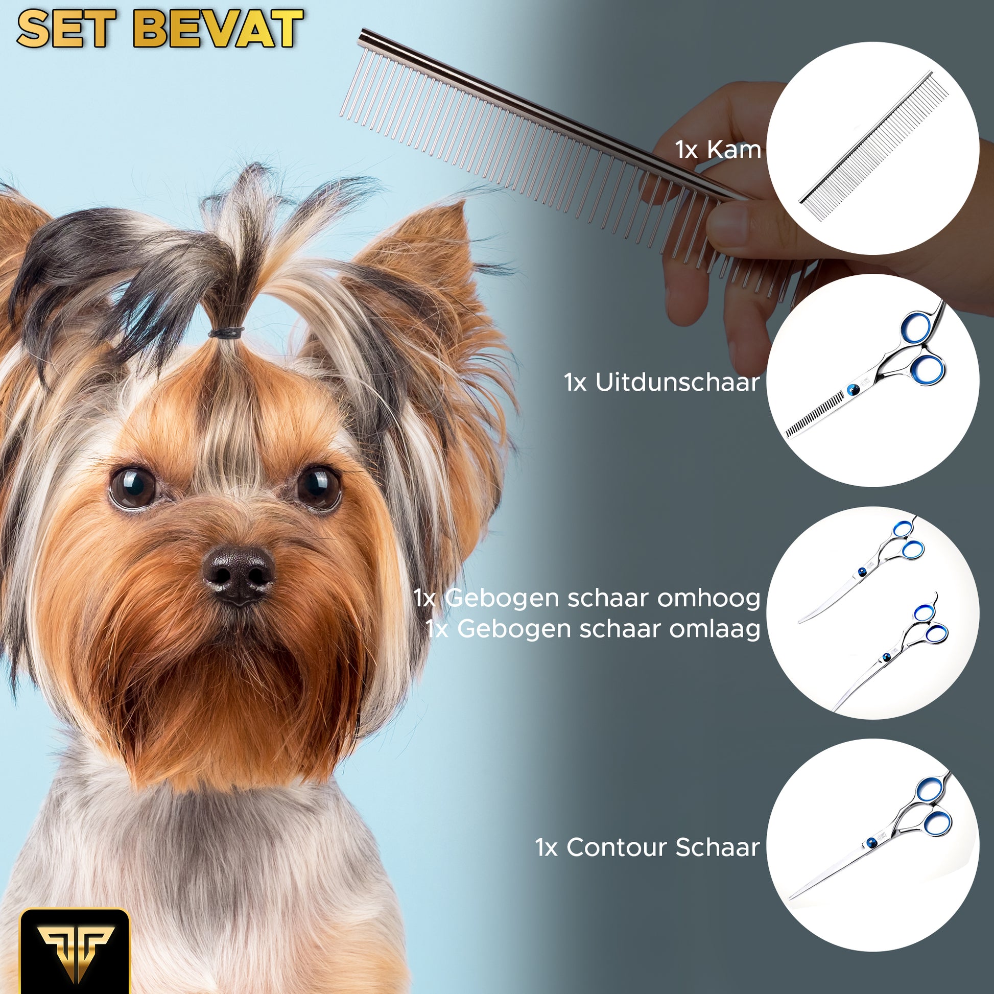 Achilles Premium Scharenset Hond 7 INCH - Hondenscharen Set - Trimscha Achilles Premium Scharenset Hond 7 INCH - Hondenscharen Set - Trimscha