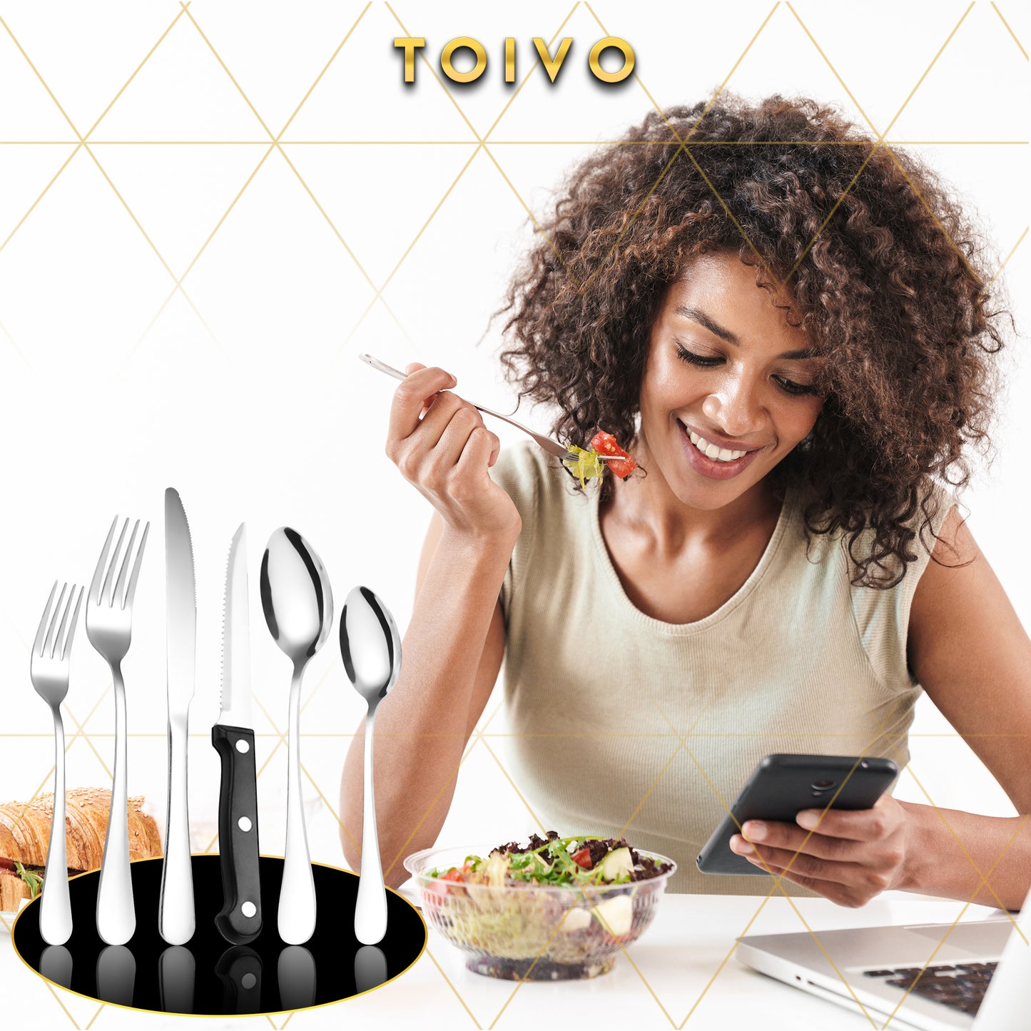 Toivo Kitchen Bestekset 4 Persoons - 24 Delig - Lepels, Messen, Vorken & Steakmessen - Vaatwasserbestendig - Zilver / RVS