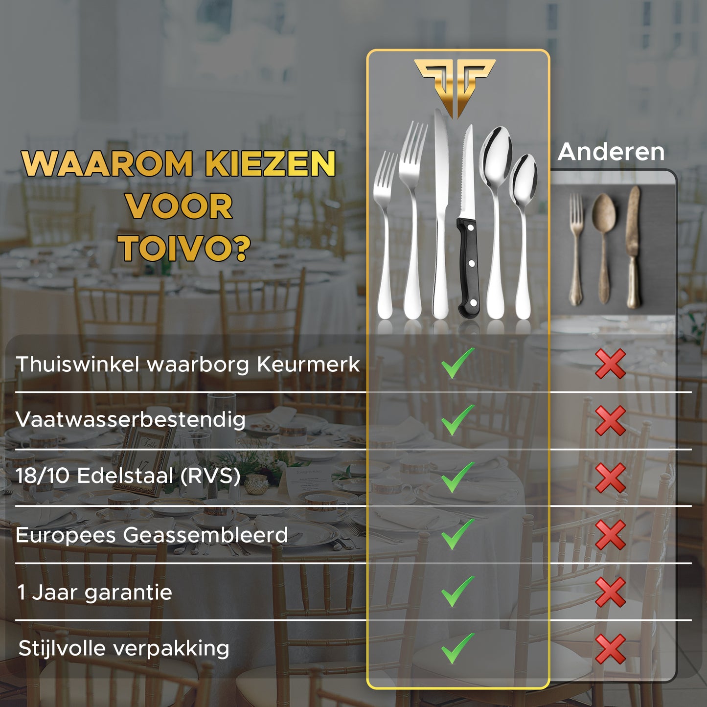 Toivo Kitchen Bestekset 4 Persoons - 24 Delig - Lepels, Messen, Vorken & Steakmessen - Vaatwasserbestendig - Zilver / RVS